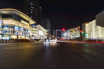 长宁区夜景 百盛优客城市广场