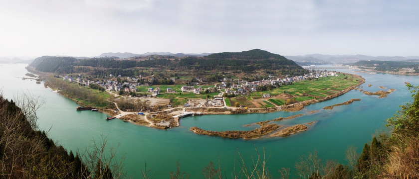 四川阆中古城 嘉陵江河道