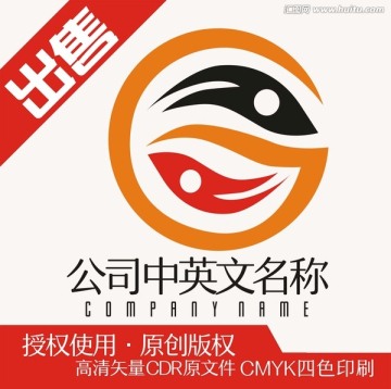 魚G字母交互太極logo標(biāo)志
