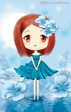 可愛(ài)女孩本本封面 插畫