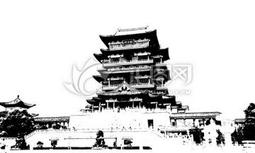 南昌滕王閣 黑白