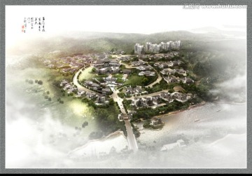 中式建筑鳥瞰圖