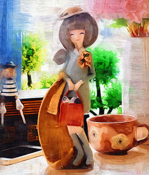 兒童房裝飾畫 小美女