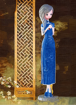 油畫 古典美人