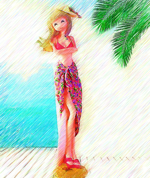 夏日美女