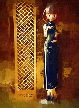 唯美裝飾畫(huà) 油畫(huà) 人