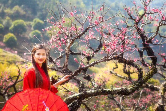 桃花美女人像摄影