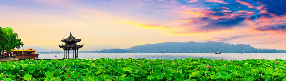 杭州西湖风光全景