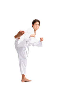 練著武術的男運動員
