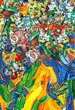 抽象花卉装饰油画