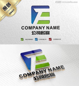 F字母 簡潔大氣logo設計