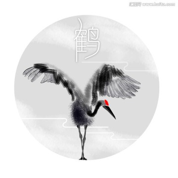 鶴 手繪插畫