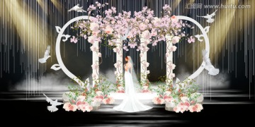 歐式復(fù)古婚禮舞臺(tái)效果圖