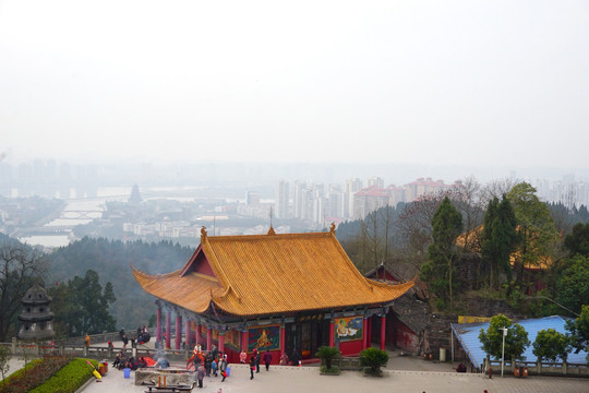 观音故里灵泉风景区 灵泉寺俯瞰