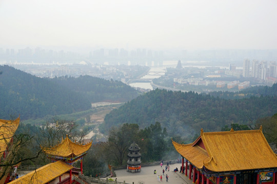 观音故里灵泉风景区 灵泉寺俯瞰