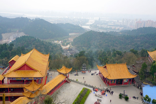 观音故里灵泉风景区 灵泉寺俯瞰