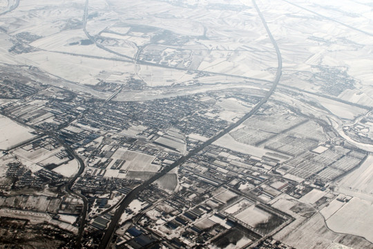 东北农村 雪后的田野大地