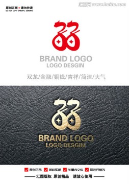 双龙铜钱金融地产教育LOGO