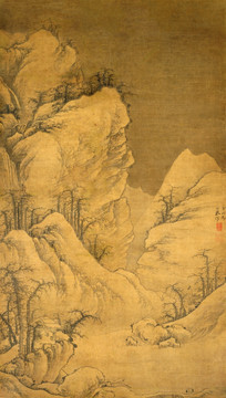 雪山圖 絹布版本