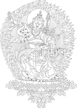 蓮花生大士 純線條