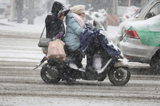 雪中骑行