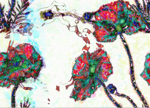 花卉抽象油畫
