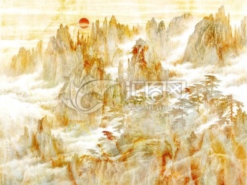 黃山大理石紋背景墻