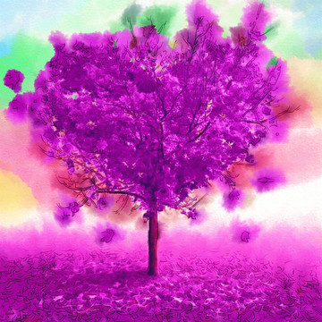 唯美装饰画 紫树