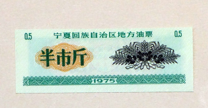 1975年宁夏地方油票
