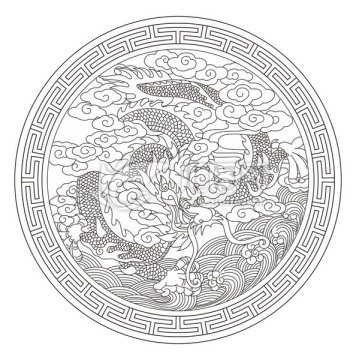 龍騰四海線描