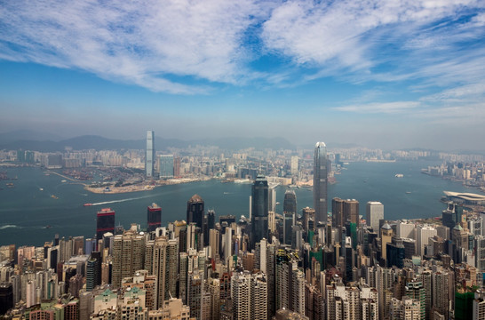 香港维港两岸的摩天大楼