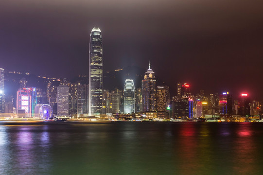 香港维多利亚港的夜景