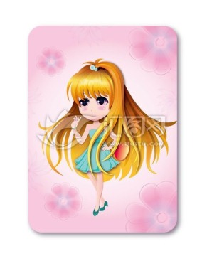 手繪矢量卡通可愛(ài)時(shí)尚美女插畫(huà)
