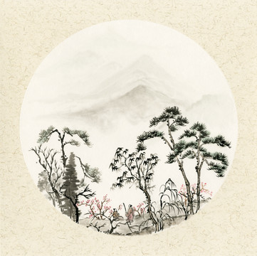 水墨山水國(guó)畫 樂游圖 未分層