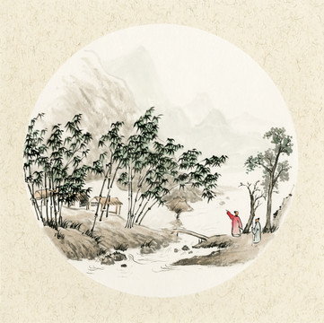 竹林訪友圖