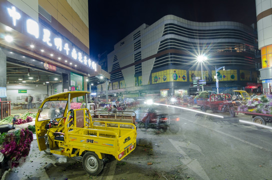 昆明斗南花市夜市外景