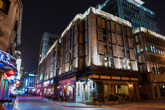 宁波酒吧商业街夜景