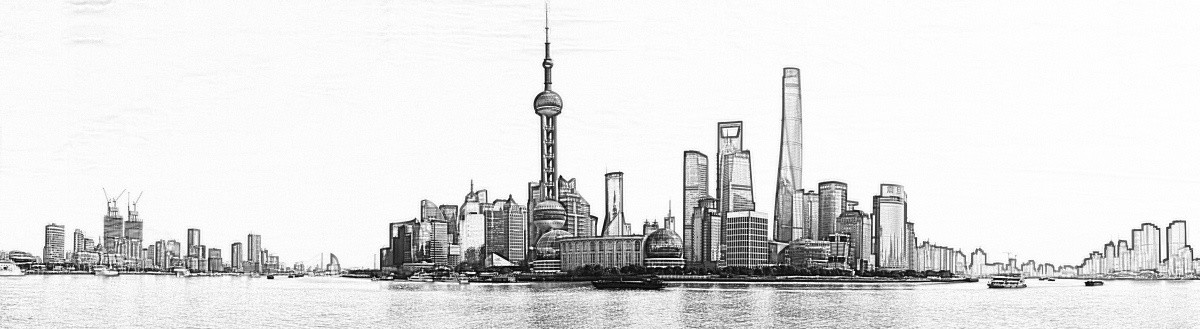 上海陸家嘴全景 描繪未分層