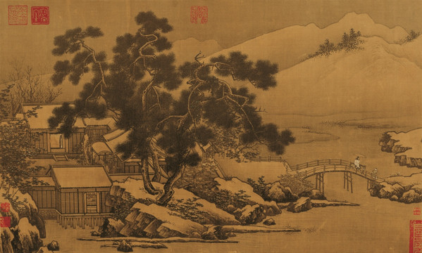 四景山水圖冬