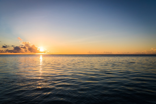 夕阳美景 大海落日黄昏