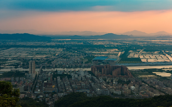 乡镇 建筑 城市 景观 全景