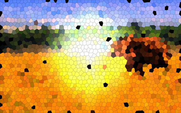 彩色晶格瓷砖墙，晶格抽象画