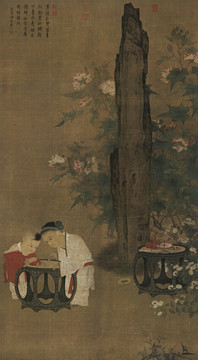 秋庭戲嬰圖