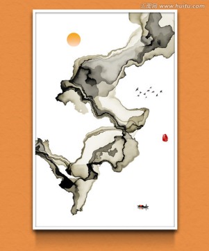 水墨意境 新中式抽象水墨裝飾畫(huà)