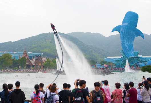 水上飞人 鲸鲨雕塑