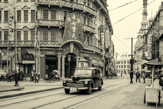 老上海街景 大画幅