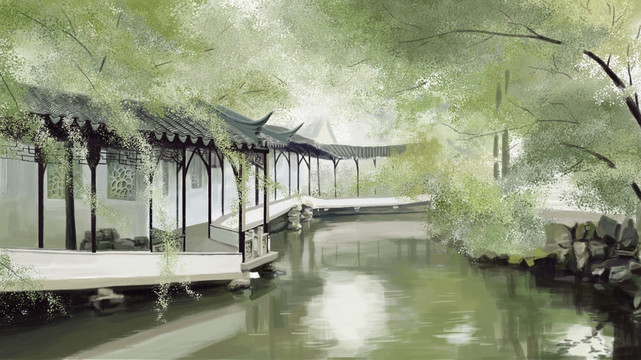 園林插畫