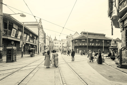 老上海街景 大画幅