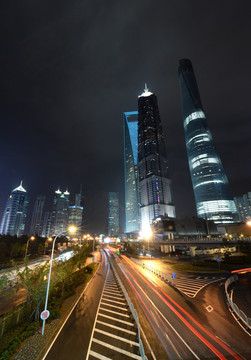 上海市商业中心夜景
