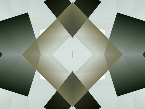 绿色几何拼接面立体抽象电脑图案